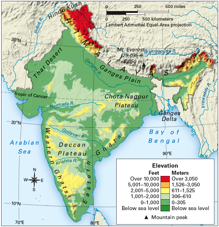 Physical Map Of India Physical Map Mountains In India India Map Porn